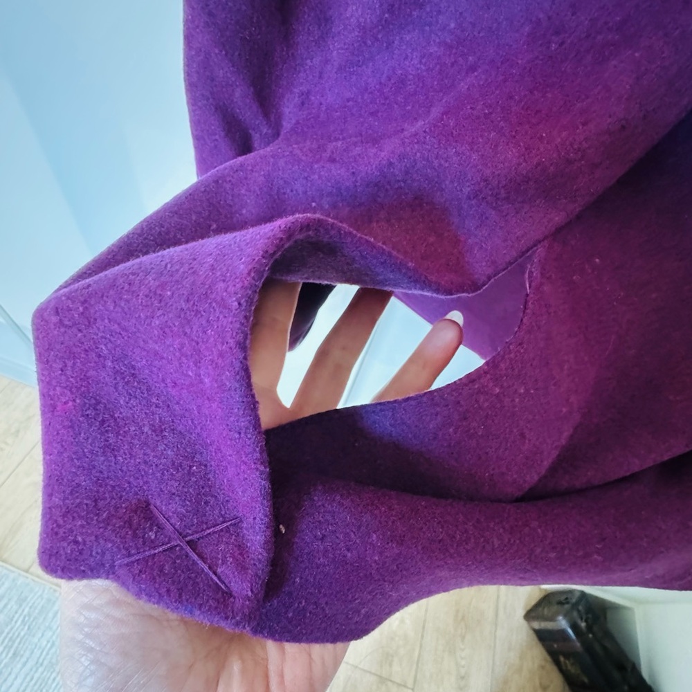 Avec Les Filles Tailored Double-Breasted Coat in Aubergine NWOT - Picture 4 of 7